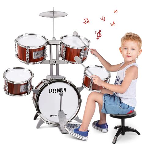 Drum Set For Kids Musical Instruments Kids Drum Set With Stool Cymbal