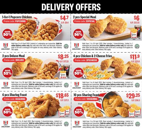 Order great tasting fried chicken, sandwiches & family meals online with kfc delivery. Circuit Breaker Promotion: KFC HALF PRICE DEALS for ...