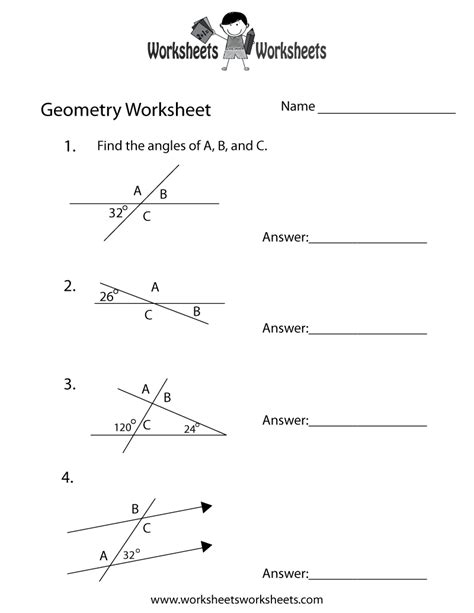 Angles Geometry Grade 5 Worksheet
