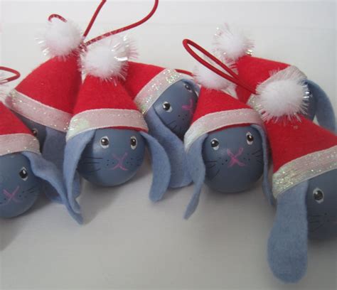 Bunny Rabbit Christmas Baubles One Day Sale Folksy