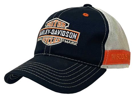Buy Harley Davidson Men S Embroidered Long Bar Shield Mesh Trucker