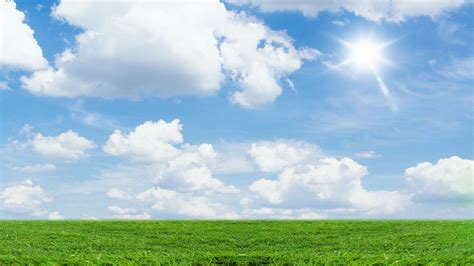 Cumulus Clouds And Green Land Pixahive