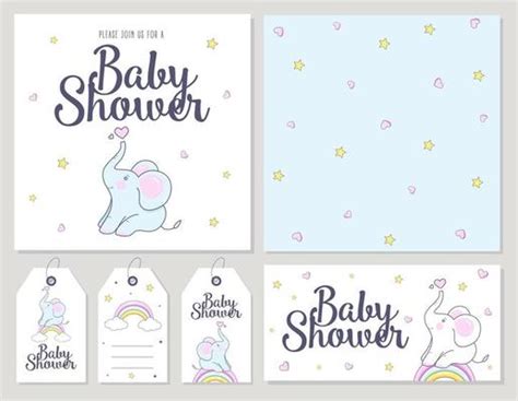 Elephant Baby Shower Vectores Iconos Gráficos Y Fondos Para Descargar