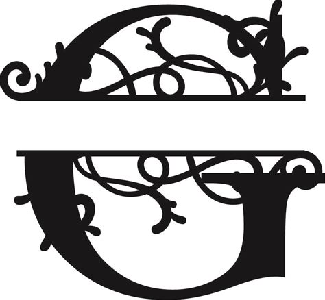 Download Split Monogram Letter G DXF File Free Download - 3axis.co ...