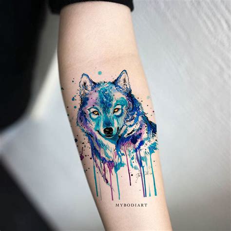 Watercolor Animal Geometric Tattoo