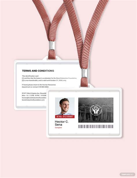 Volunteer Id Card Template In Pages Word Publisher Psd Illustrator
