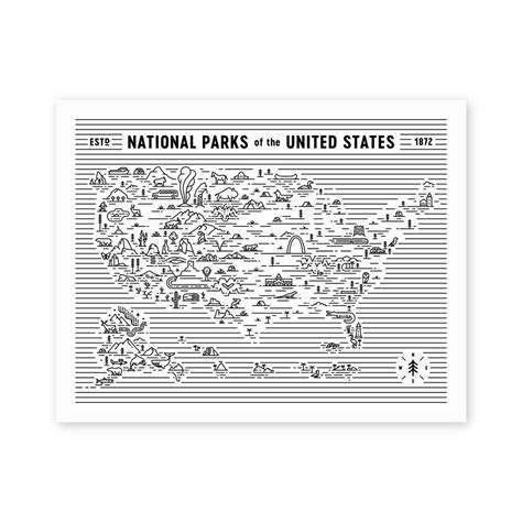 National Parks Map Artprint National Parks Map National Parks Map