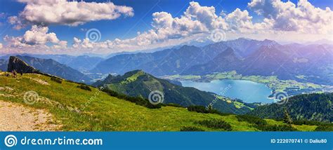 View Of Wolfgangsee Lake From Schafberg Mountain Austria Wolfgangsee