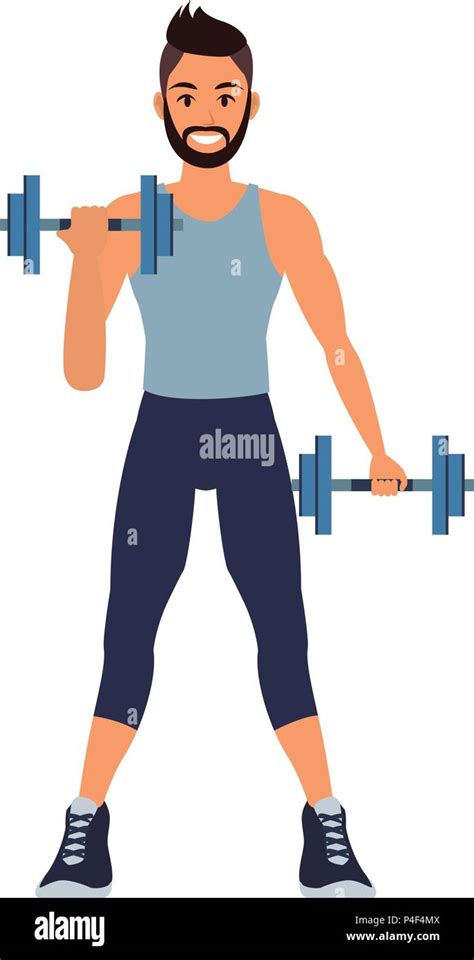 Fitness Man Lifting Weights Stock Vector Image And Art Alamy