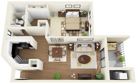 50 One “1” Bedroom Apartment House Plans Architecture And Design