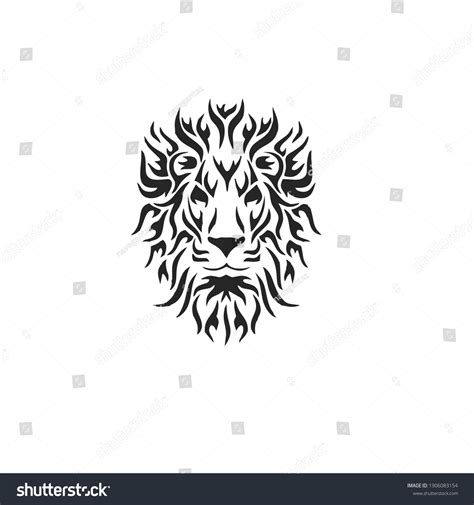 Lion Head Symbol Tattoo Design Vector Stock Vector Royalty Free