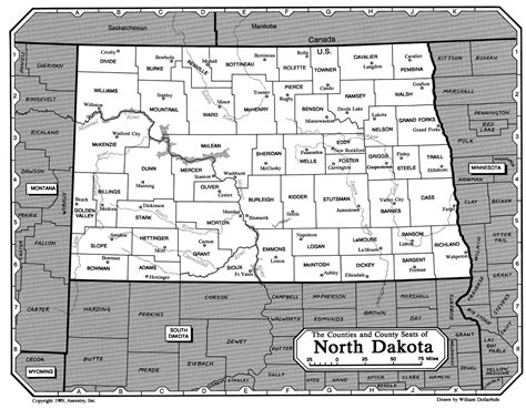 Map Of North Dakota Rootsweb