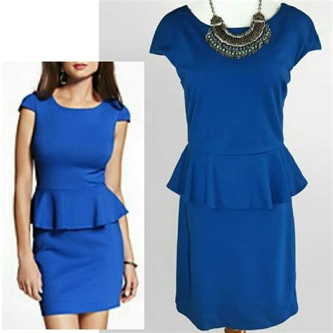Express Royal Blue Peplum Dress Peplum Dress Clothes Design Dresses