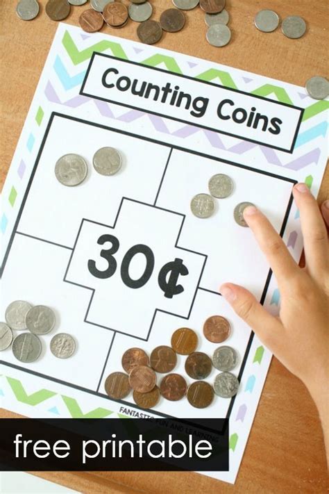 Free Printable Money Game For Kids Counting Sets Of Coins Freebie
