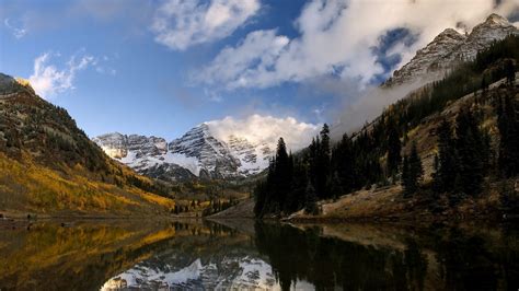 Wallpaper 1600x900 Px Clouds Colorado Fall Forest Lake
