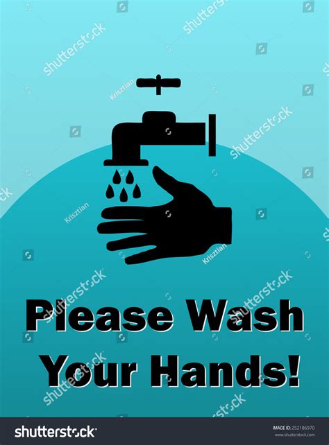 Please Wash Your Hands Sign Vector Stock Vector Royalty Free 252186970