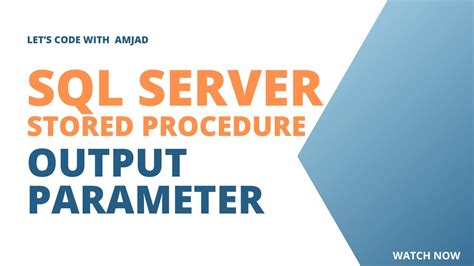 Stored Procedure With Output Parameter In SQL Server Sqlserver Sqlservertutorial