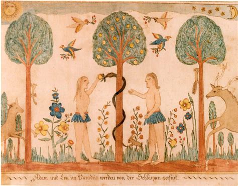 Adam And Eve Circa 1800 Watercolor And Ink Watercolor Paintings