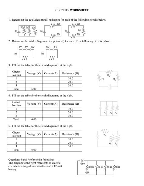 In a series circuit electricity has only one path to follow. circuits-worksheet-1