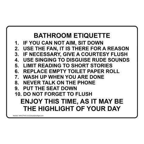 Bathroom Etiquette 1 If You Can Not Aim Sit Sign Nhe 37163 In 2021