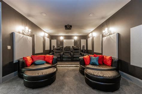 Media Room Tiered Theater Seating And Luxurious Chairspure Audio
