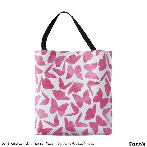 pink watercolor butterflies pattern tote bag tote bag pattern tote bag