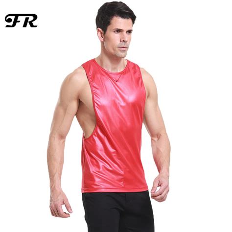 Fr Men S Faux Leather Household Muscle Tight Tank Top Men S Novelty