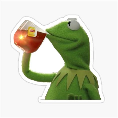 Kermit Drinking Tea Meme Sticker For Sale By Drayziken Redbubble