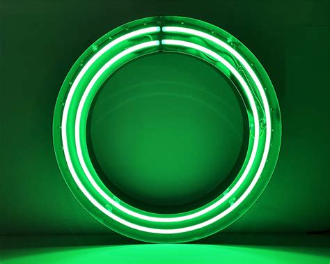 70cm Double Green Neon Circles Kemp London Bespoke Neon Signs Prop