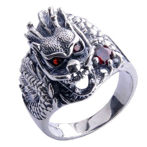 Handmade 925 Silver Dragon Ring For Men Vintage Sterling Silver Ring