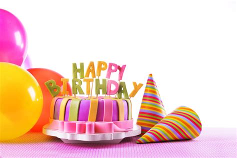 Download Colorful Balloon Cake Holiday Birthday 4k Ultra Hd Wallpaper