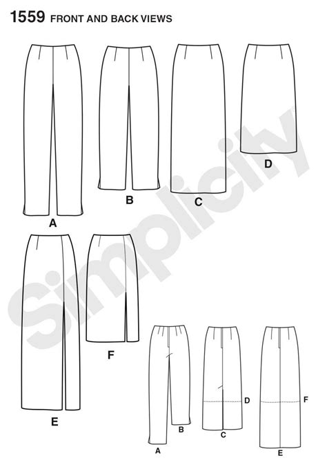 simplicity pattern s1559 misses skirts and pants — uk sewing supplies