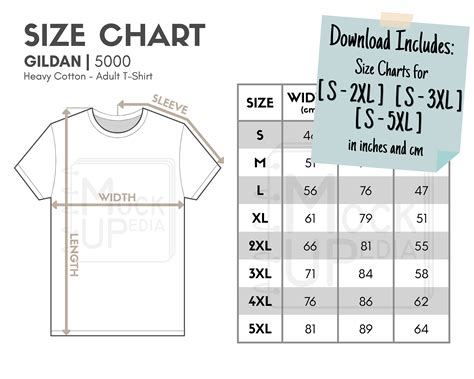 Gildan Adult T Shirt Size Chart Inches Cm Digital Size Chart