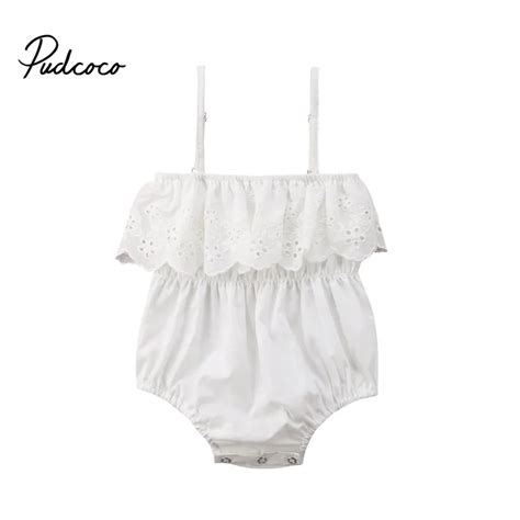 Pudcoco Infant Toddler Baby Girls Lace White Cotton Bodysuit Girl