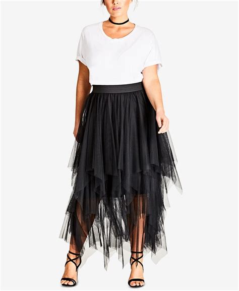 City Chic Trendy Plus Size Pixie Layered Tulle Skirt