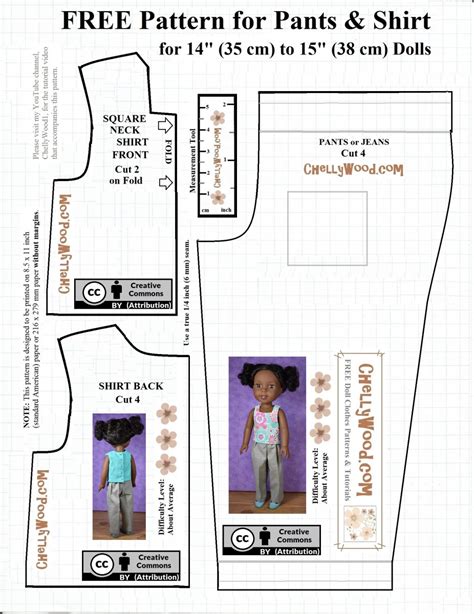 Pdfpattern Wednesday Sew A Pair Of Khaki Pants For 14 Inch Dolls Free Doll Clothes Patterns
