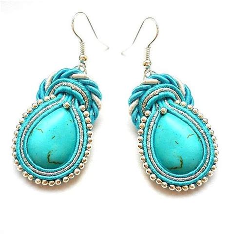 Items Similar To SALE SALE Earrings Soutache With Stones Turquoise In