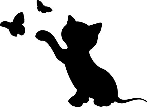 Kitten Cat Silhouette Clip Art Animal Silhouettes Png Download 2314