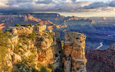 Grand Canyon Evening Sunset Canyon United States Rocks Mountain
