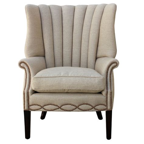 These hinsdale tufted linen wingback dining chair complete your dining room's look in a classic upholstered in linen, these chairs are filled with foam to provide an inviting look and feel at the dining. 1940s Channel Back Linen Wing Chair at 1stdibs