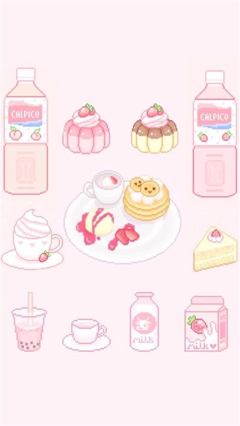 Compiled A Bunch Of Cute Pixel Art Cute Food Drawings Kawaii