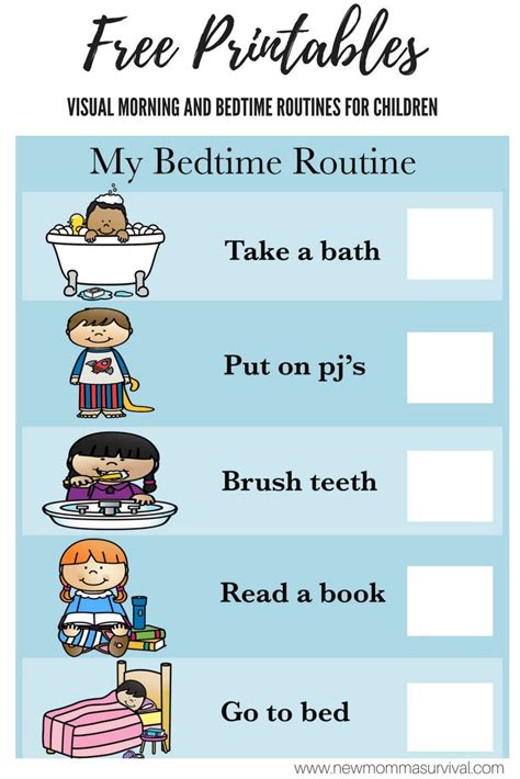 Visual Schedule for Children- Morning and Bedtime Routines | My Simple