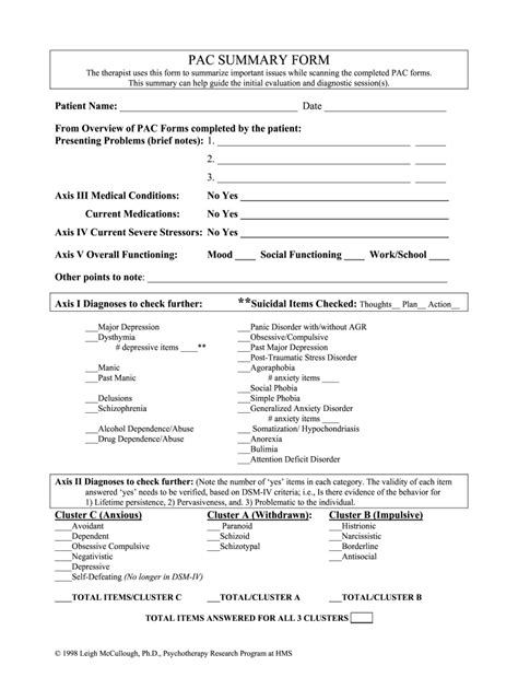 Pac Summary Form Fill And Sign Printable Template Online Us Legal Forms