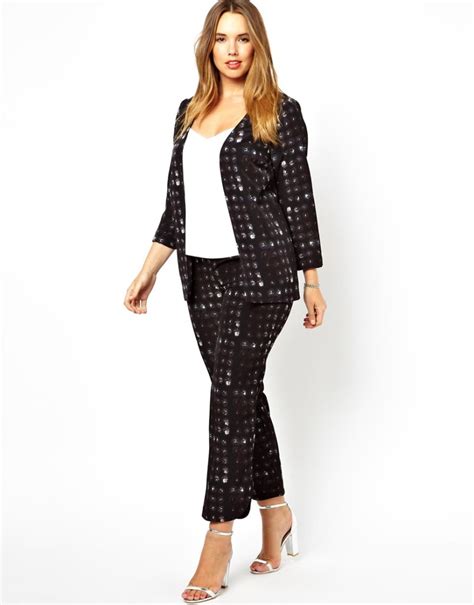 Work Wear Wednesday Printed Plus Size Suits Stylish Curves