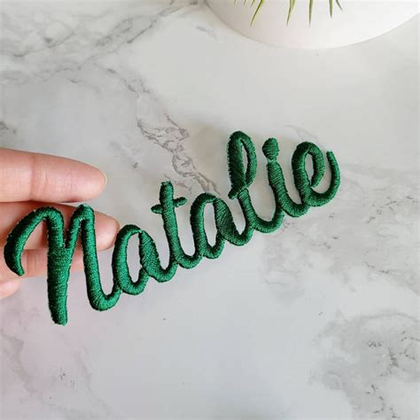 Custom Embroidered Name Iron On Patch Script Font Personalized Etsy