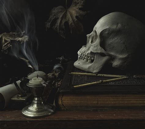1366x768px 720p Free Download Skull And Candle Dark Death Evil