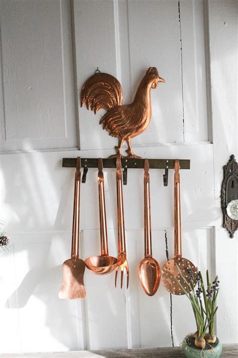 It's crafted of stainless steel with a warm and lustrous finish that complements modern and traditional kitchens. Vintage Copper Kitchen Utensils French Farmhouse ...