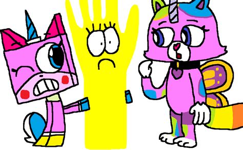 Unikitty And Felicity Meeting Yellow Clay Hand By 22rho2 On Deviantart