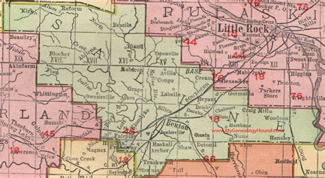 Saline County Arkansas 1909 Map Arkansas Map County