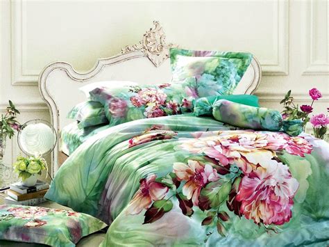 Green Floral Bedding Comforter Set Sets Queen King Size Duvet Cover
